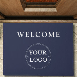Zakelijke Logo Modern Navy Blue Promotie Deurmat