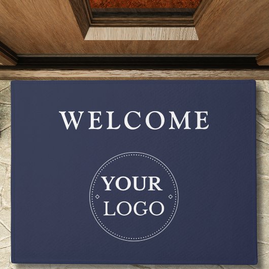 Zakelijke Logo Modern Navy Blue Promotie Deurmat