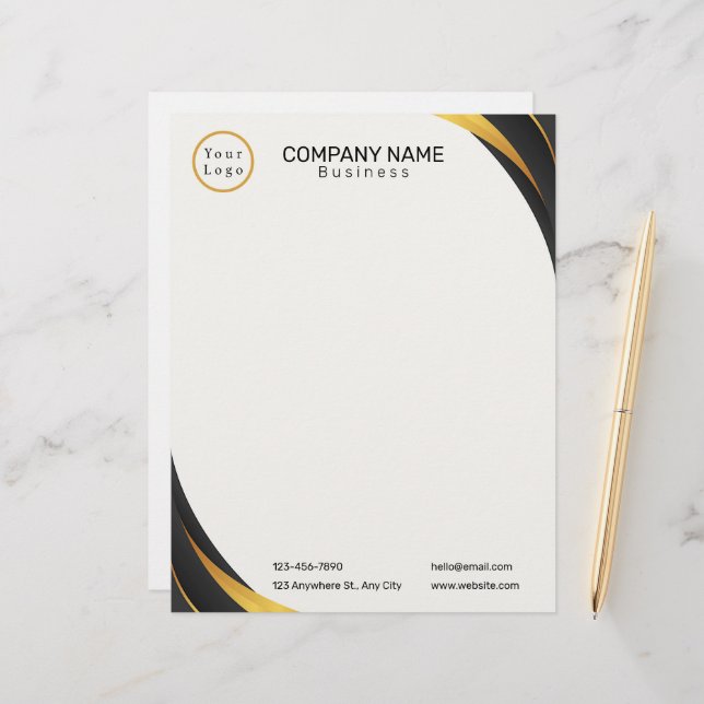 Zakelijke Logo Modern Professional Briefhoofd (Voorkant / Achterkant in situ)