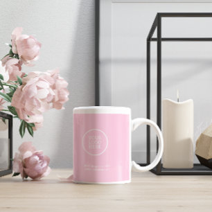 Zakelijke Logo   Modern Professioneel Roze Koffiemok