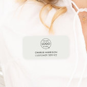 Zakelijke Logo | Modern Silver Grayscale werknemer Naamplaatje