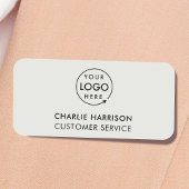 Zakelijke Logo | Modern Silver Grayscale werknemer Naamplaatje