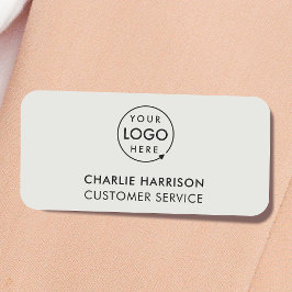 Zakelijke Logo | Modern Silver Grayscale werknemer Naamplaatje
