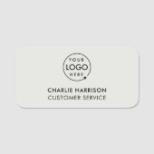 Zakelijke Logo | Modern Silver Grayscale werknemer Naamplaatje (Voorkant)