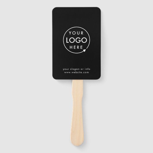 Zakelijke Logo | Modern Zwart Promotioneel Handwaaier (Voorkant)