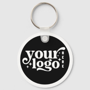 Zakelijke Logo Modern Zwart Stijlvol Professioneel Sleutelhanger