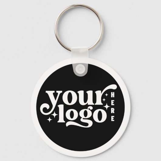 Zakelijke Logo Modern Zwart Stijlvol Professioneel Sleutelhanger (Voorkant)