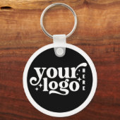 Zakelijke Logo Modern Zwart Stijlvol Professioneel Sleutelhanger (Voorkant)