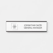 Zakelijke Logo | Moderne aangepaste personeelsdeur Deurbordje (Voorkant)