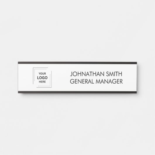 Zakelijke Logo | Moderne aangepaste personeelsdeur Deurbordje (Voorkant)