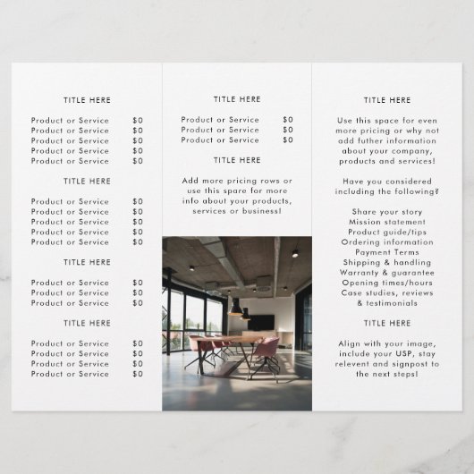 Zakelijke Logo | Moderne brochure met fotodrievoud (Achterkant)