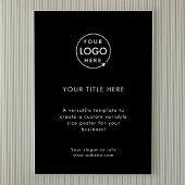 Zakelijke Logo | Moderne eenvoudige zwarte promoti Poster