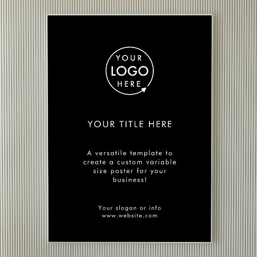 Zakelijke Logo | Moderne eenvoudige zwarte promoti Poster