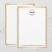 Zakelijke Logo | Moderne, minimale gouden grens Bedankkaart (Voorkant / Achterkant)