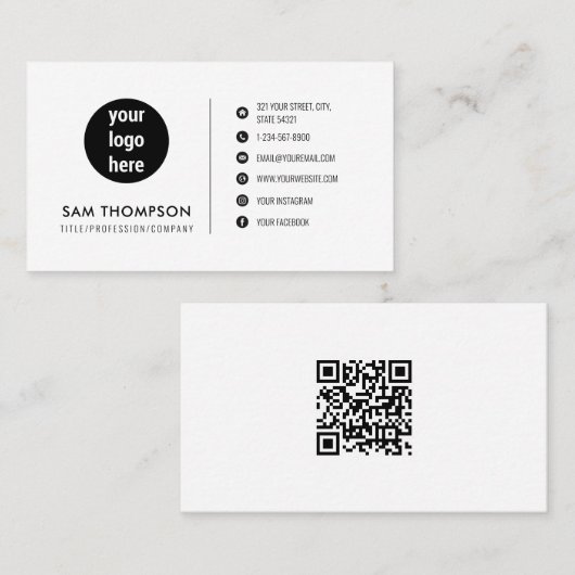 Zakelijke Logo Moderne minimalistische eenvoudige  Visitekaartje (Voorkant / Achterkant)