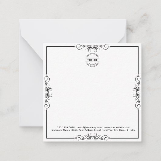 Zakelijke Logo | Moderne minimalistische zwarte gr Notitiekaartje (Voorkant)