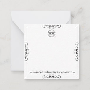 Zakelijke Logo   Moderne minimalistische zwarte gr Notitiekaartje