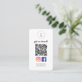 Zakelijke Logo | Moderne QR Code Sociale Sjabloon Visitekaartje (Staand voorkant)