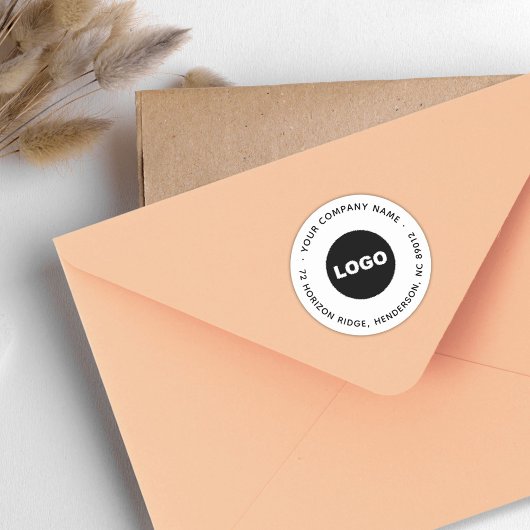 Zakelijke Logo Moderne ronde retour adres slogan Ronde Sticker