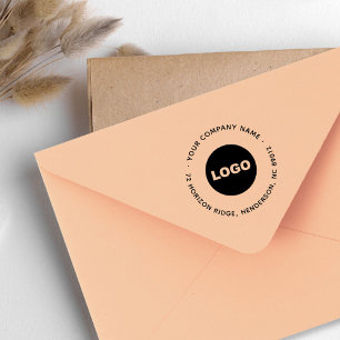 Zakelijke Logo Moderne ronde retour adres slogan Zelfinktende Stempel