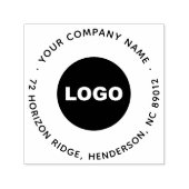 Zakelijke Logo Moderne ronde retour adres slogan Zelfinktende Stempel (Design)