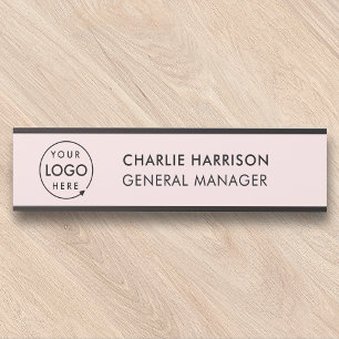 Zakelijke Logo   Moderne werknemers Blush Pink Deurbordje