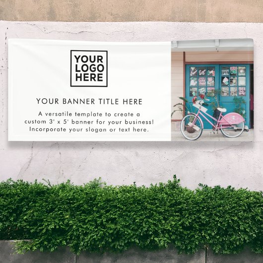 Zakelijke Logo Moderne witte minimalistische foto Spandoek