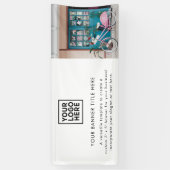 Zakelijke Logo Moderne witte minimalistische foto Spandoek (Verticaal)