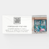 Zakelijke Logo Moderne witte minimalistische foto Spandoek (Horizontaal)