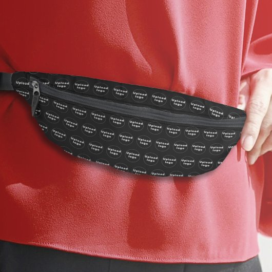 Zakelijke Logo Naadloze Patroon op Black Fanny Pac Heuptasje