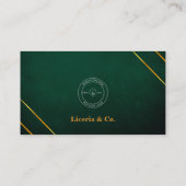 Zakelijke Logo Naam Afbeelding Groen en Goud Moder Visitekaartje (Achterkant)
