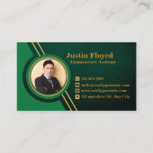 Zakelijke Logo Naam Afbeelding Groen en Goud Moder Visitekaartje (Voorkant)