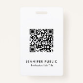 Zakelijke Logo naam en titel QR-code Sjabloon Badge (Achterkant)