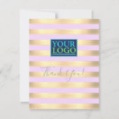 Zakelijke Logo, Naam Goud & Lila Strepen, Mt.Green Bedankkaart (Voorkant)