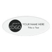 Zakelijke Logo Naam Oval Magnet Badge (Voorkant)