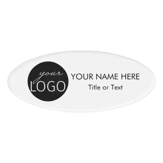 Zakelijke Logo Naam Oval Magnet Badge (Voorkant)