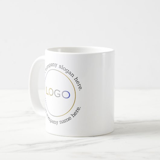 Zakelijke Logo Naam Slogan Minimalist Professional Koffiemok (Voorkant links)