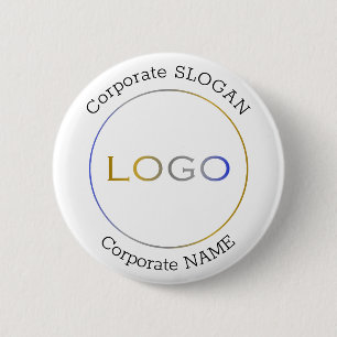 Zakelijke Logo Naam Slogan Minimalistische Promoti Ronde Button 5,7 Cm