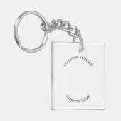 Zakelijke Logo Naam Slogan Minimalistische Promoti Sleutelhanger (Voorkant Links)