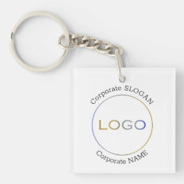 Zakelijke Logo Naam Slogan Minimalistische Promoti Sleutelhanger