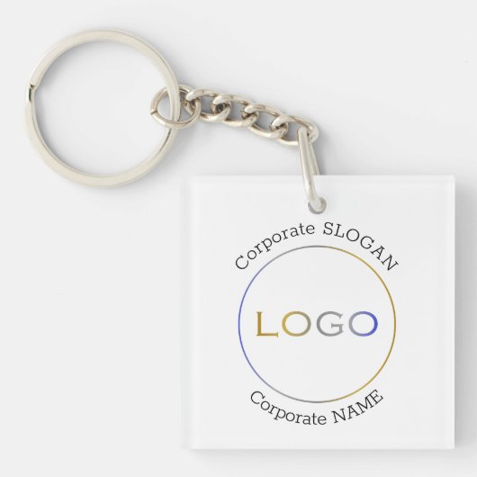 Zakelijke Logo Naam Slogan Minimalistische Promoti Sleutelhanger (Voorkant)