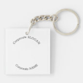 Zakelijke Logo Naam Slogan Minimalistische Promoti Sleutelhanger (Achterkant)