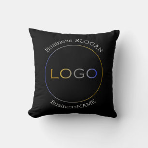 Zakelijke Logo Naam Slogan Professioneel Zwart Kussen