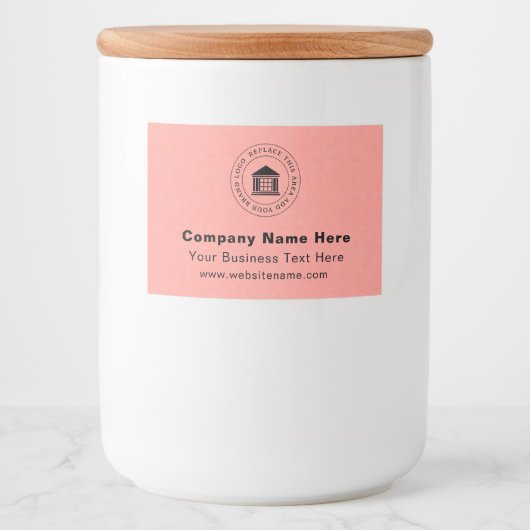 Zakelijke Logo | Naam | Slogan Website Promotie Voedselcontainer Etiket (Voorkant)