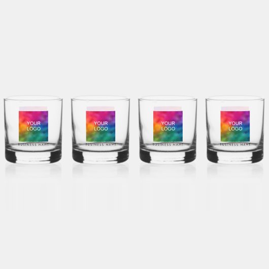 Zakelijke Logo Naam Tekst Moderne Sjabloon Set van Whisky Glas (Achterkant)