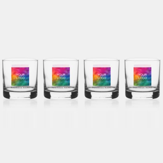 Zakelijke Logo Naam Tekst Moderne Sjabloon Set van Whisky Glas (Voorkant)