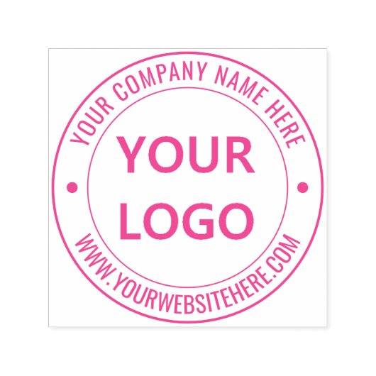 Zakelijke Logo Naam Website Ronde Zelfinkkend stem Zelfinktende Stempel (Design)