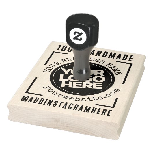 Zakelijke Logo, Naam, Website, Sociaal, Handgemaak Rubberstempel (Stempel)
