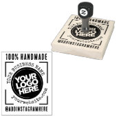 Zakelijke Logo, Naam, Website, Sociaal, Handgemaak Rubberstempel (Gestempeld)