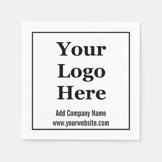 Zakelijke Logo Naam Website Zwart-wit Servet (Voorkant)